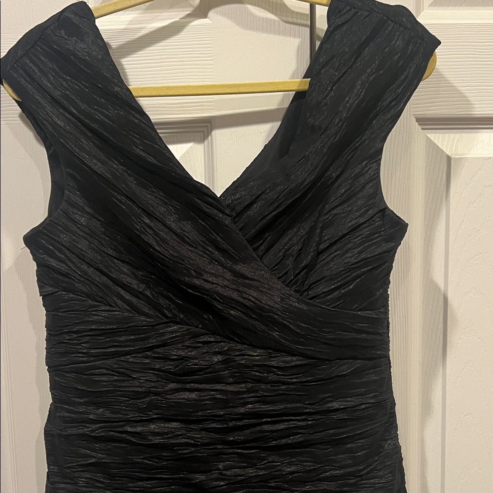 S.L. Fashions Elegant Black Ruched Midi Dress - Picture 3 of 12